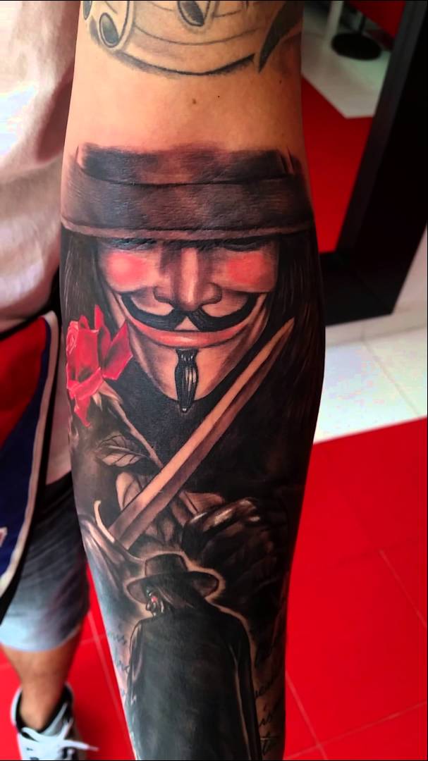 V For Vendetta tattoo 영화 브이포벤데타 타투 문신 송파타투 잠실타투 신천타투 네이버 블로그