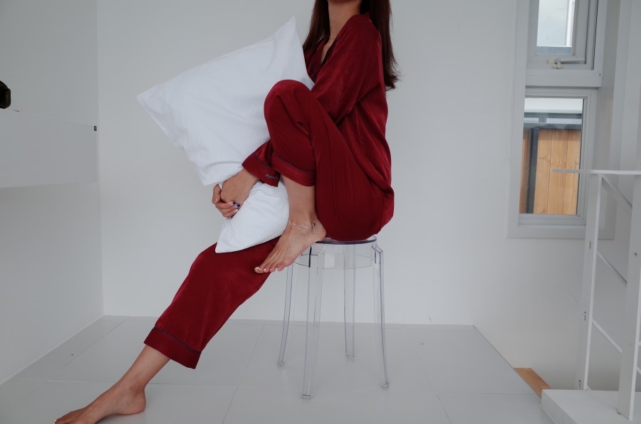 New Wine Silk Pajamas Newlyweds Couple Pajamas Fas